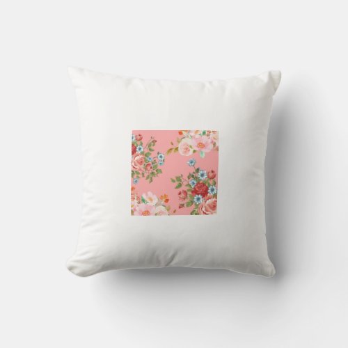 The beige elegant flower pattern  throw pillow