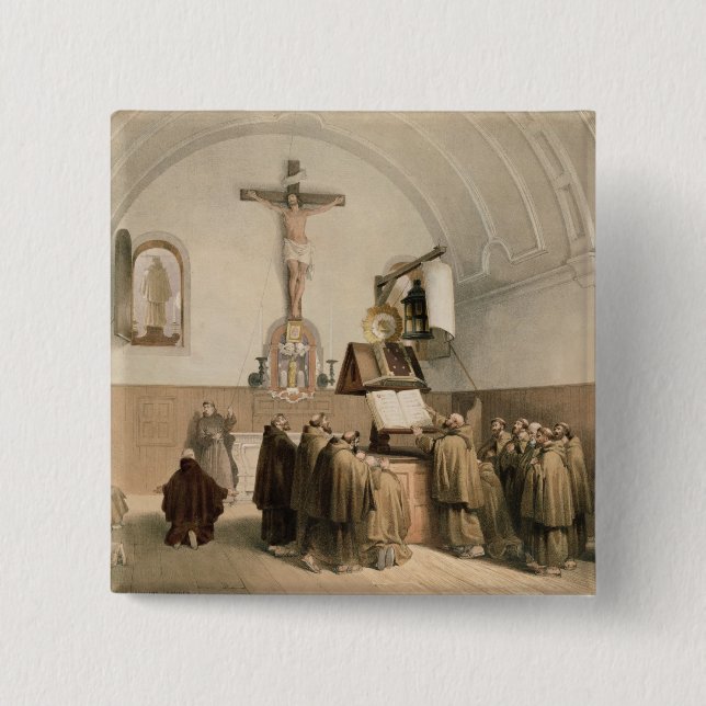 The Bell Ringers at the Oratory of the Capucines, Pinback Button (Front)