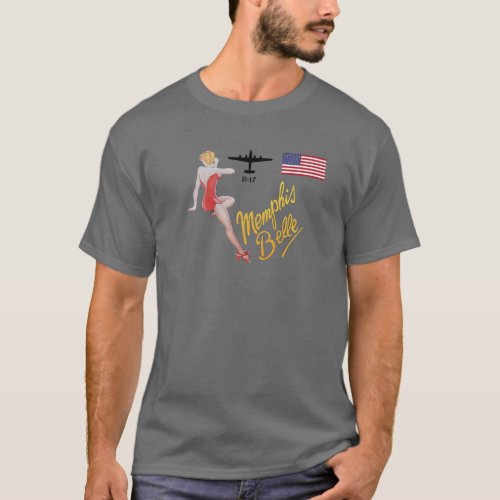 The Belle WW2 Pin Up Nose Art T_Shirt