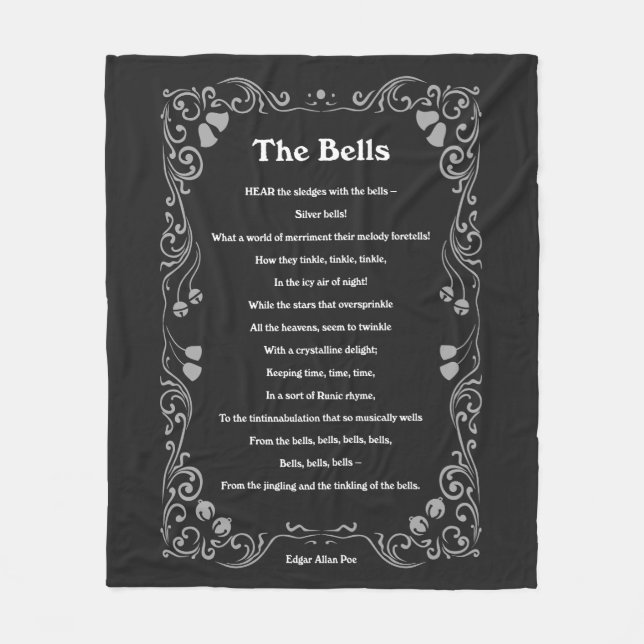 The Bells by Edgar Allan Poe Fleece Blanket (Front)