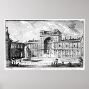 The Belvedere Court in the Vatican Rome Poster