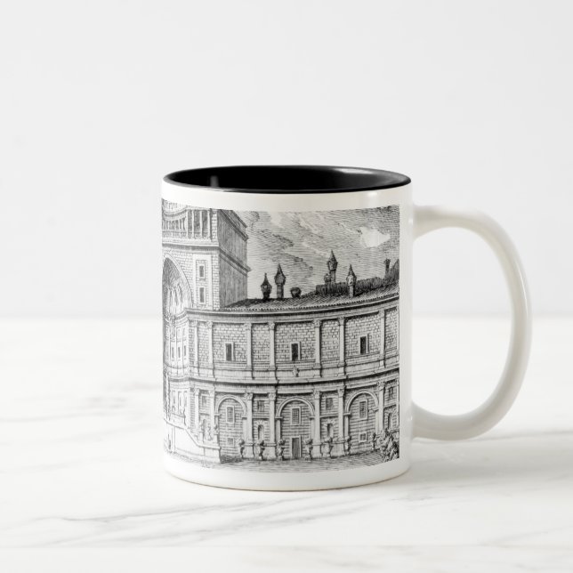 The Belvedere Court in the Vatican Rome Two-Tone Coffee Mug (Right)