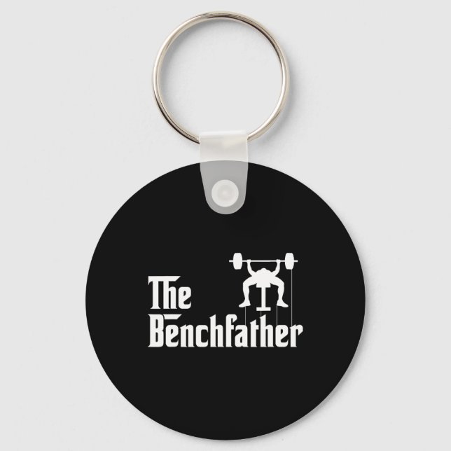 The Benchfather Bodybuilding Gym Bro Funny Bench P Keychain (Front)
