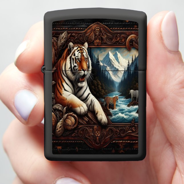 The Bengal Tiger's Gaze Zippo Lighter (In Hand)