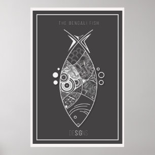 The Bengali Fish Doodle Poster