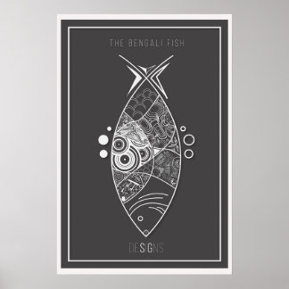 The Bengali Fish Doodle Poster