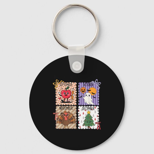The ber Months Back To School Halloween Thanksgivi Keychain (Front)