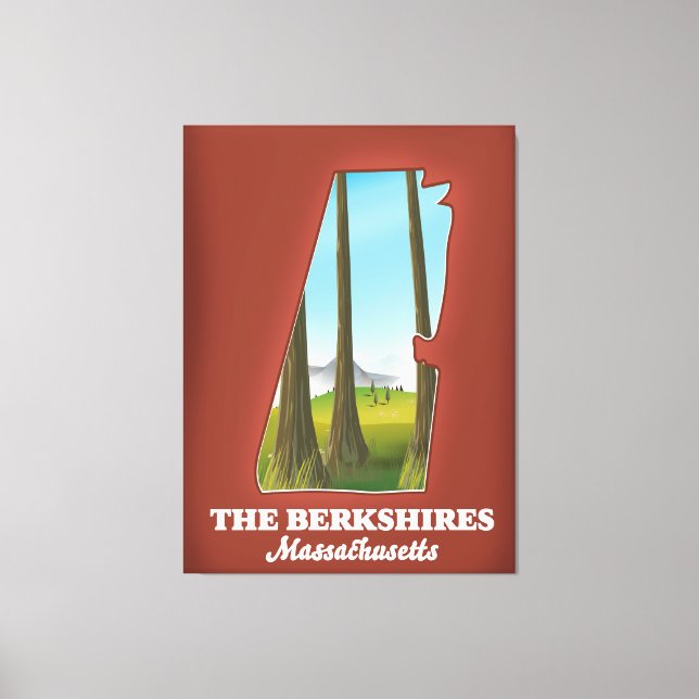 The Berkshires Massachusetts map Canvas Print (Front)