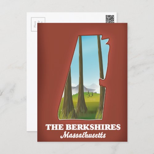 The Berkshires Massachusetts map Postcard