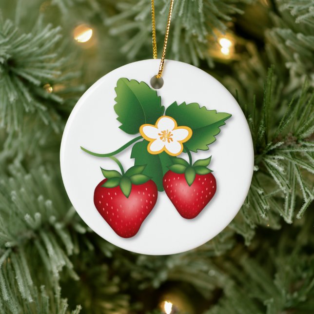 The Berry Best Strawberry Ceramic Ornament (Tree)