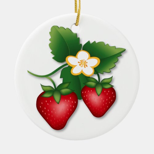 The Berry Best Strawberry Ceramic Ornament