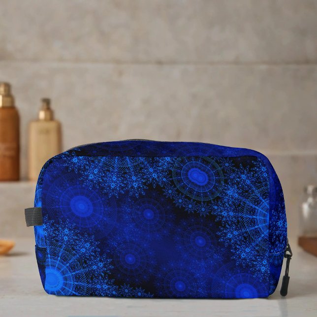 The berry blue sparkling flower art  dopp kit (Creator Uploaded)