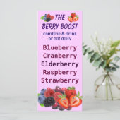 The Berry Boost lychee rack card (Standing Front)