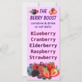 The Berry Boost lychee rack card (Front)