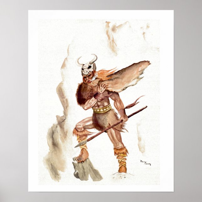 “The Berserker” – Watercolor by Tracy Lesch Poster (Front)