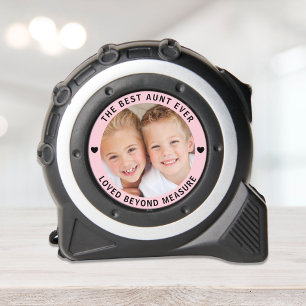 The Best Aunt Loved Beyond Measure Pink Photo Tape Measure