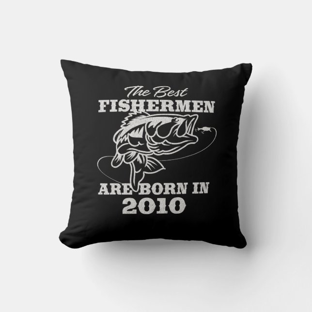 The best birthday gift for 2010s Fisherman Fishing Throw Pillow (Front)