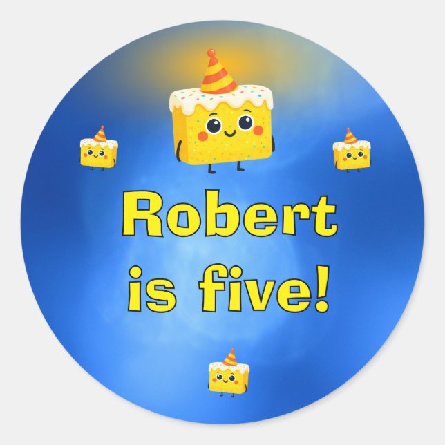 The Best Birthday Party Cake Classic Round Sticker (Front)