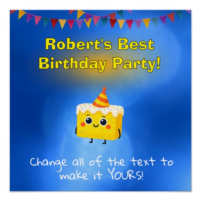 The Best Birthday Party Cake Poster (Front)