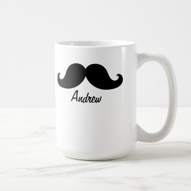 THE BEST BLACK MUSTACHE PERSONALIZED COFFEE MUG (Right)