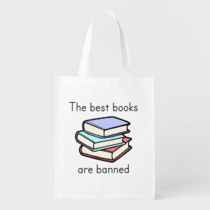 The best books are banned grocery bag