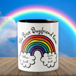 The Best Boyfriend Ever Rainbow Two-Tone Coffee Mug<br><div class="desc">Personalize for your boyfriend to create a unique valentine,  Christmas or birthday gift. A perfect way to show him how amazing he is every day. Designed by Thisisnotme©</div>