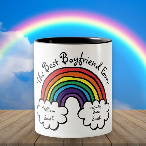 The Best Boyfriend Ever Rainbow Two_Tone Coffee Mug