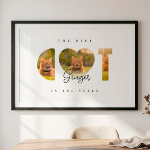 The Best CAT In The World Custom 3 Photo Collage Poster