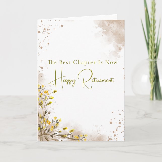 The Best Chapter Is Now Elegant Retirement Gift Card (Front)