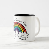 The Best Cousin Ever Rainbow Two-Tone Coffee Mug (Front Right)