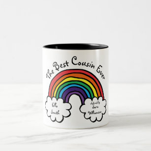 The Best Cousin Ever Rainbow Two-Tone Coffee Mug