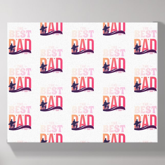 The Best Dad Ever Canvas Photo Tile (Front Set)