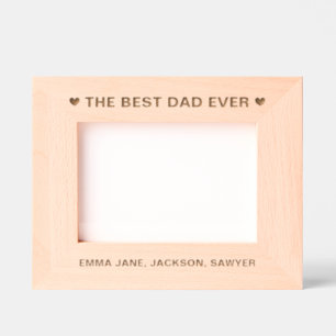 The Best Dad Ever Hearts and Names Engraved Frames