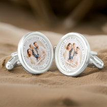 The Best Dad Ever Modern Classic Photo Cufflinks
