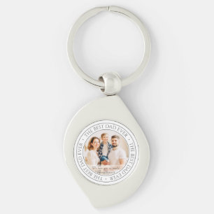 The Best Dad Ever Modern Classic Photo Keychain
