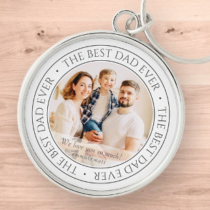 The Best Dad Ever Modern Classic Photo Keychain
