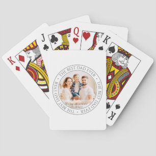 The Best Dad Ever Modern Classic Photo Poker Cards