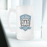 The Best Dad Ever Modern Father's Day Gift Frosted Glass Beer Mug<br><div class="desc">The best dad ever modern typography design in blue,  black and white,  bold and simple,  great custom gift for dad,  future dad,  or grandpa on father's day,  birthday,  etc.  
Custom it with your own words and color.</div>
