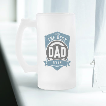 The Best Dad Ever Modern Father's Day Gift Frosted Glass Beer Mug by AvaPaperie at Zazzle
