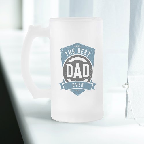 The Best Dad Ever Modern Fathers Day Gift Frosted Glass Beer Mug