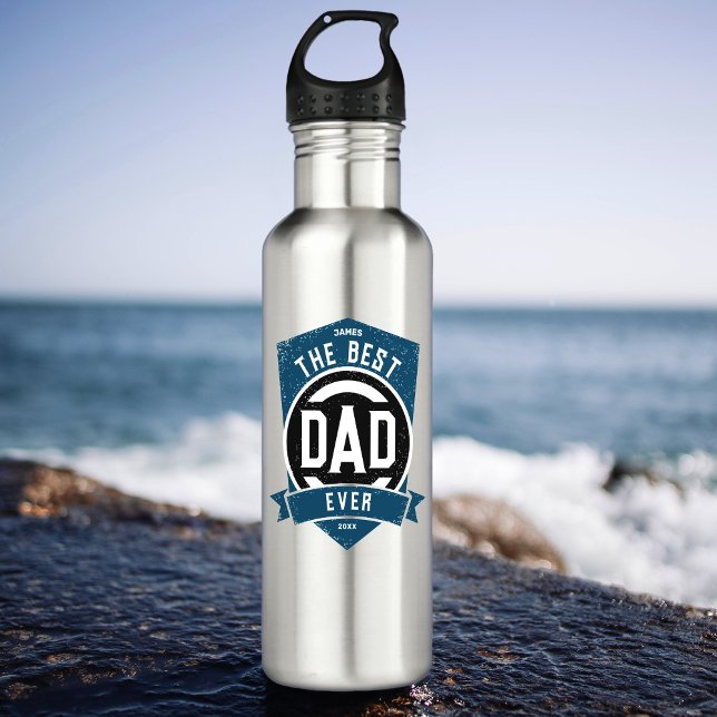 The Best Dad Ever Modern Father's Day Gift Stainless Steel Water Bottle (Creator Uploaded)