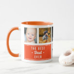 The Best Dad Ever Orange Custom Photo Collage Mug<br><div class="desc">The Best Dad Ever Orange Custom Photo Collage Mug. The perfect gift for Father's Day. Personalize this custom 8 photo collage design with your own text and pictures.</div>