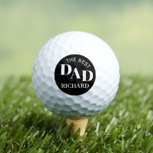 The Best DAD Monogram with First Name   Golf Balls