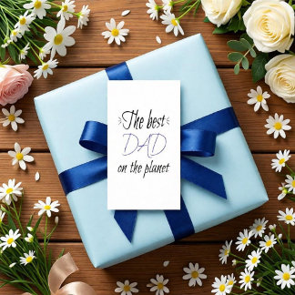The Best Dad on the Planet Personalized Minimalist Enclosure Card