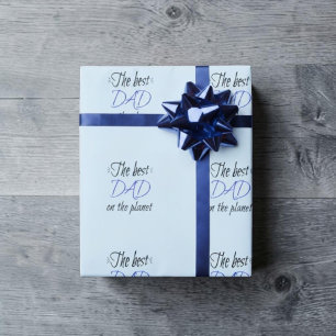 The Best Dad on the Planet Personalized Minimalist Wrapping Paper