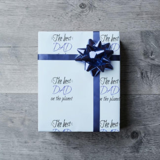 The Best Dad on the Planet Personalized Minimalist Wrapping Paper