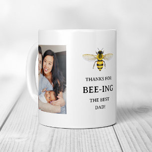 The Best Dad Simple Cute Bee and Photos Coffee Mug
