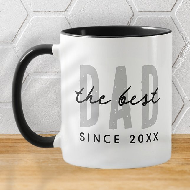 The Best Dad Since 20XX Modern Simple Preppy Mug (Creator Uploaded)