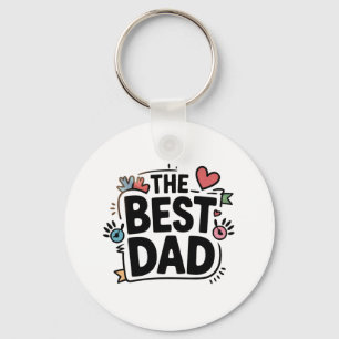 The Best Dad text design Keychain