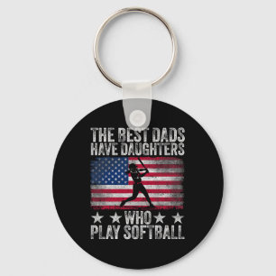 The Best Dads Have Daughters Who Play Softll Fathe Keychain